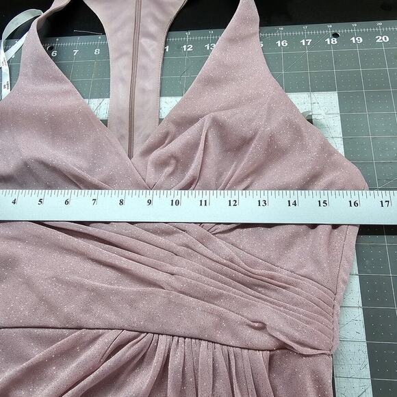 David's Bridal Glitter Knit Dress Womens Size 6 Wrap Prom Formal Wedding Maxi - Picture 11 of 13